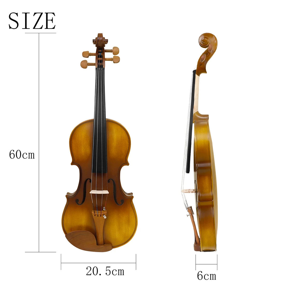 4/4 Violin Spruce Wood Vintage Violin with Case & Bow & Rosin & Strings & Tuner &Shoulder Rest Accessories for Beginner view 6