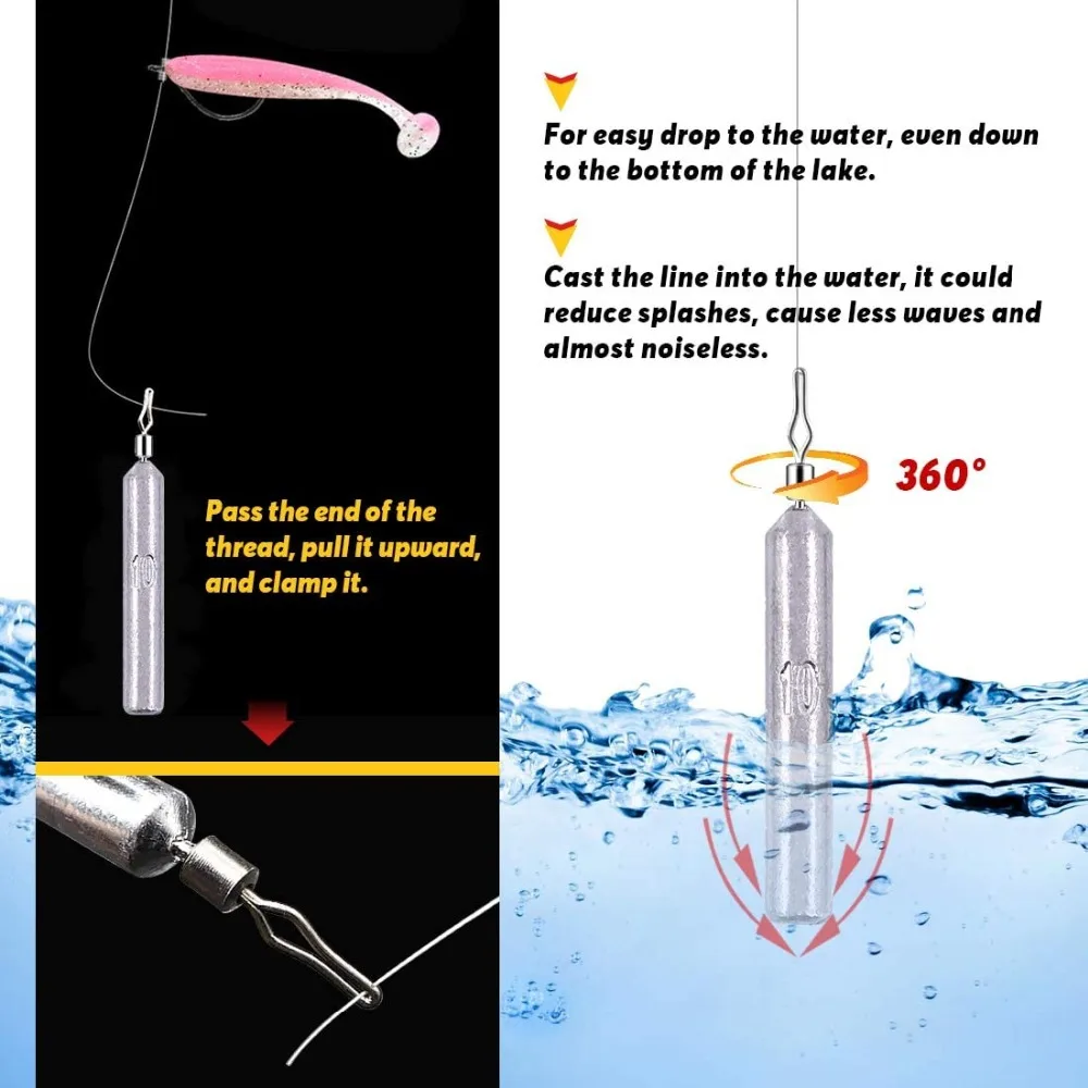 10 Stück Angelblei 3,5g 5g 7g 10g 14g 20g Drop-Shot-Gewichte Angelzubehör – Detail 6