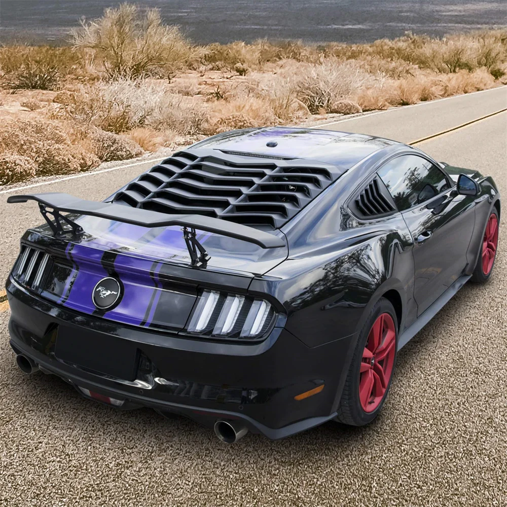 Hintere Seiten fenster lamellen für Ford Mustang 2015-2017 Windschutz scheibe Sonnenschutz abdeckung Entlüftung GT Lambo-Stil Custom Fit Allwetter abs – Detail 20