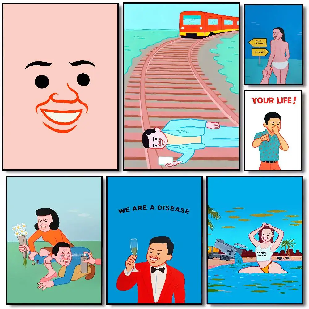 جوان كورنيلا زونزو كاريكاتير ملصق فني معرض يطبع ذاتية اللصق ديكور المنزل الديكور صور مطبوعة للحوائط ملصق غرفة المعيشة