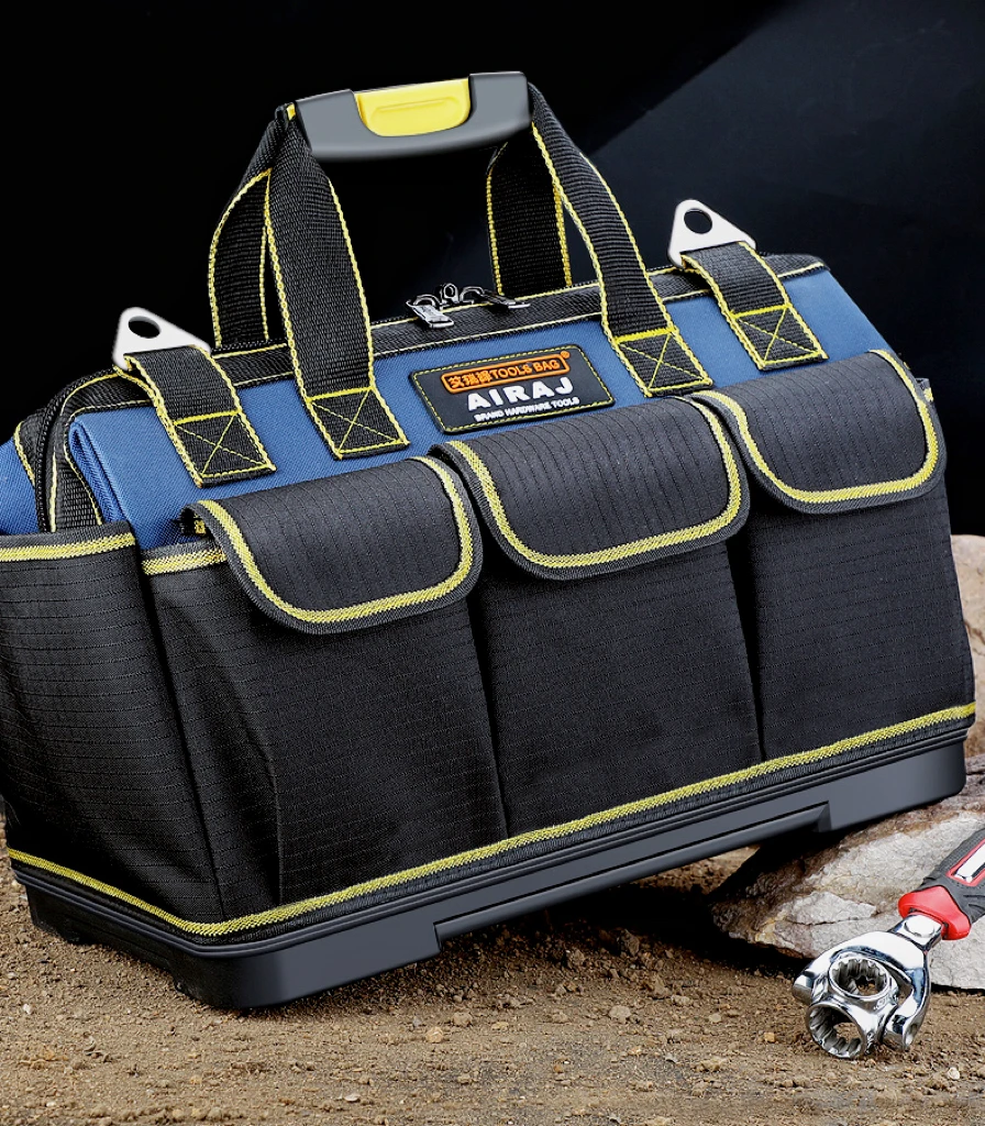 AIRAJ Multi-Function Tool Bag 1680D Oxford Cloth Electrician Bag, Multi-Pocket Waterproof Anti-Fall Storage Bag