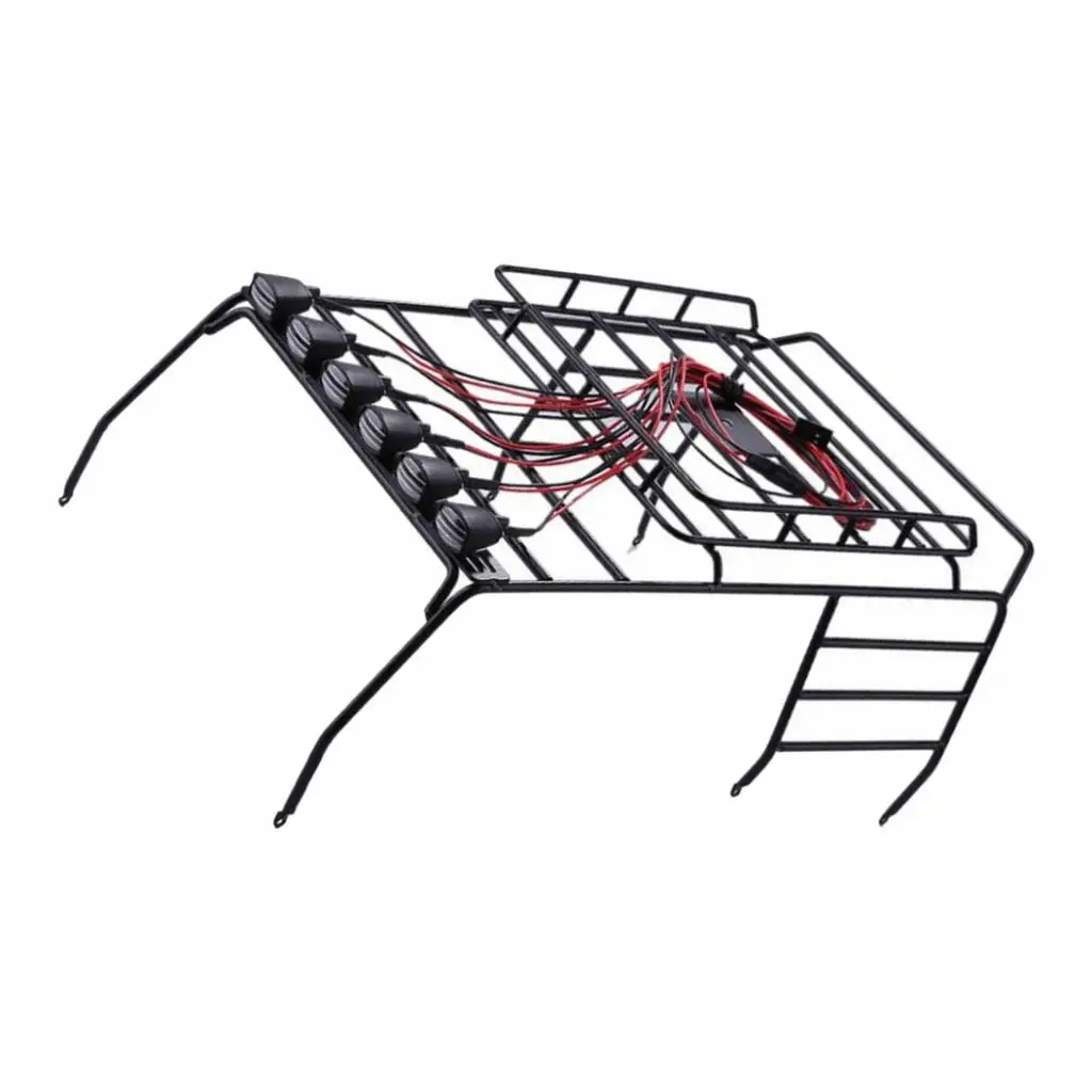 

Багажник на крышу для радиоуправляемых краулеров 1/10, железный, с LED-подсветкой, для RC Crawler Jeep Wrangler