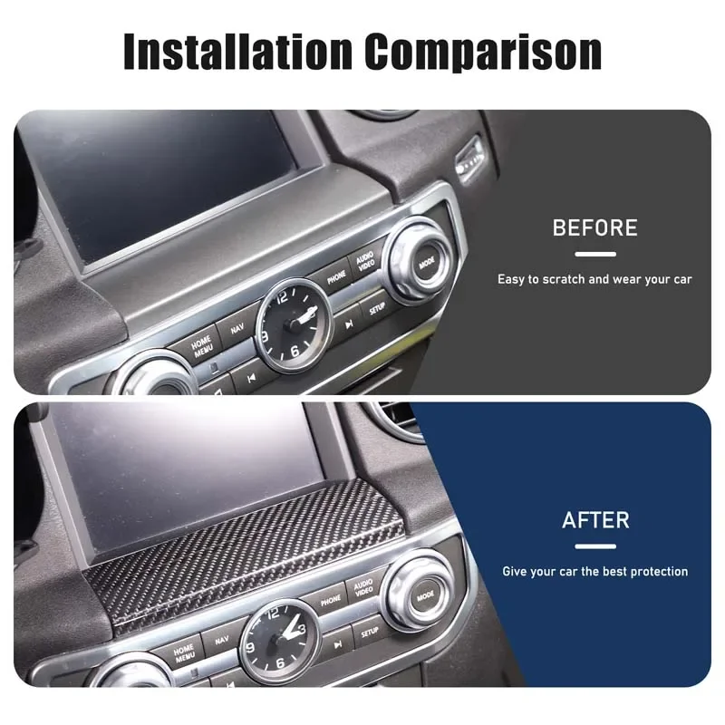 1-piece Set Real Carbon Fiber For 2010-2016 Land Rover Discovery 4 LR4 Car Steering Wheel Navigation Decorative Car Accessories