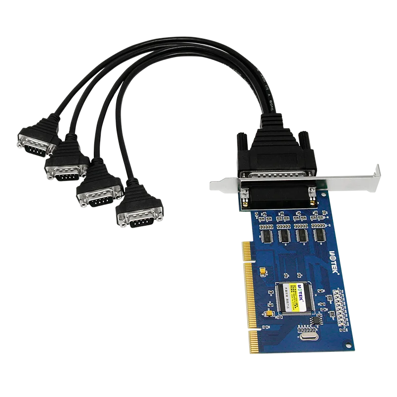 

UOTEK PCI to RS-232 Serial Card RS232 4 Ports High Speed DR44 Expansion Converter Industrial Grade Adapter UT-754