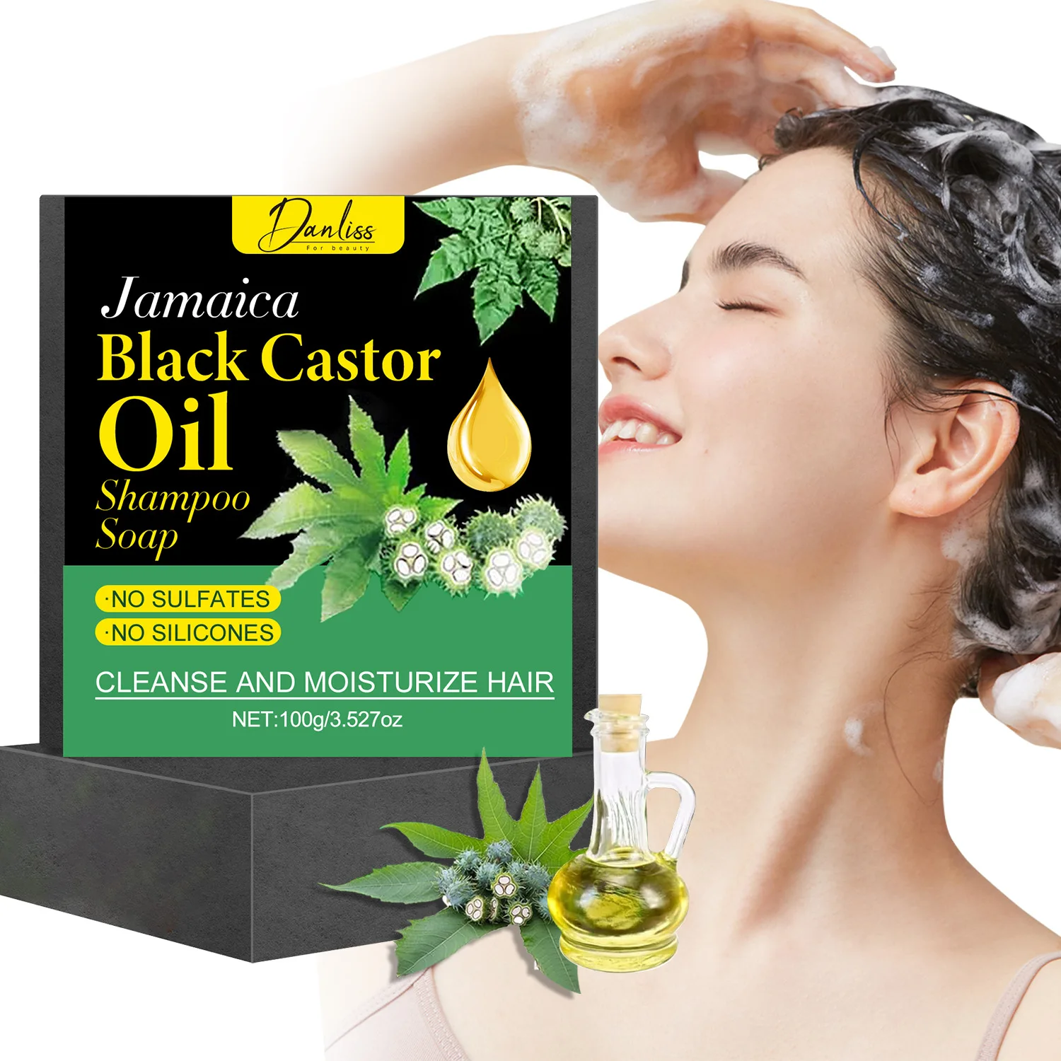 Jamaica Black Castor Oil Shampoo Soap – 100g. Sulfate-free and silicone-free formula enriched with Argan Oil and Black Jamaican
