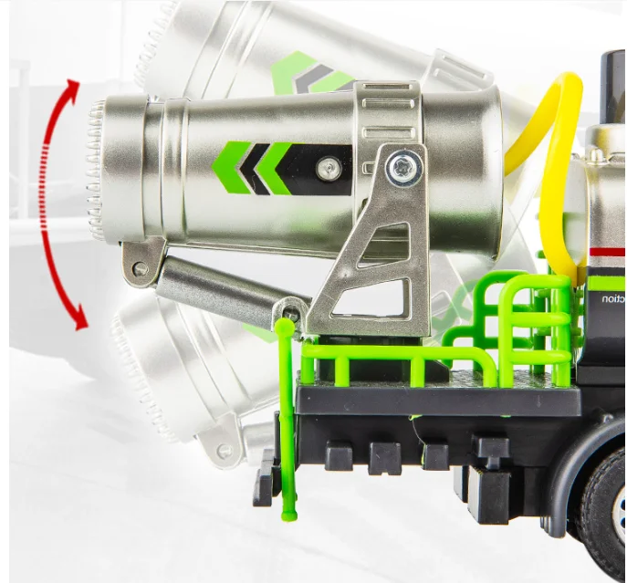 1:50 diecast cidade anti-esmog caminhão modelo liga veículo de engenharia carro crianças brinquedo carro com som luz spray modelo puxar para trás natal