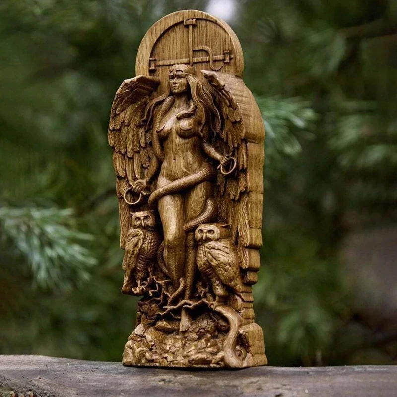 God Altar Figurines Resin Sculpture Crafts Greek Owl Goddess Statue Temple Garden Ornaments Retrol Home Room Decoration Gift