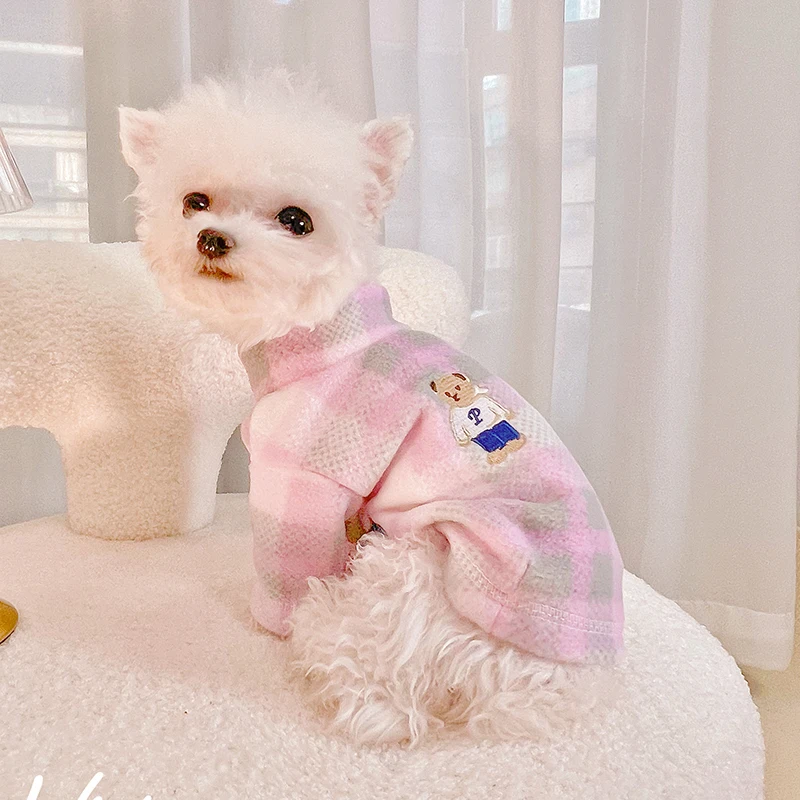 PETCIRCLE Dog Clothes Scarf Bear Bottoming Shirt For Small Medium Dogs Puppy Cat Autumn&Winter Pet Clothing Dog Costume Coat