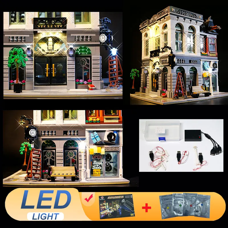 

Комплект светодиодных фонарей для LEGO 10251, совместимый с кирпичным банком, 15001, идеи, подарок «сделай сам» (не включает строительные блоки, наборы кирпичей, наборы моделей)