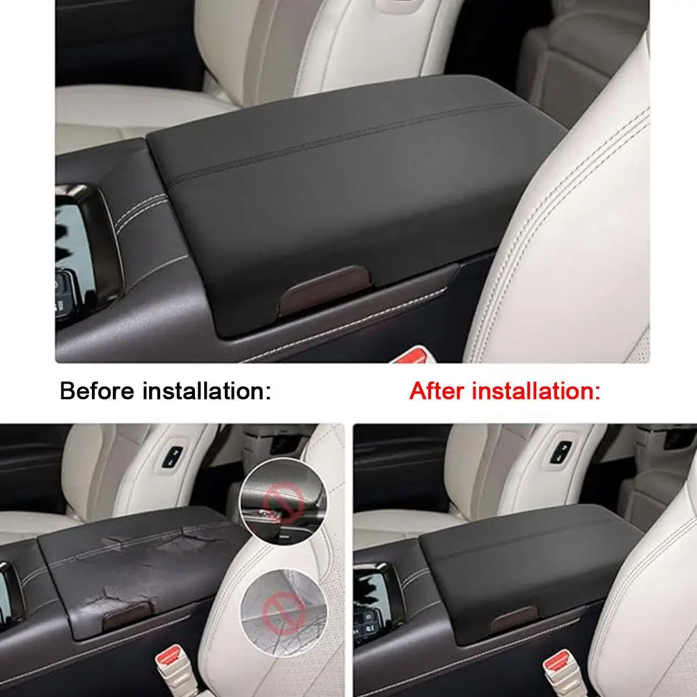 For Toyota Alphard Vellfire 40 Series 2023 2024 Center Armrest Anti-Scratch Box Cushion Pad Cover Console Armrest Leather T Y6L9