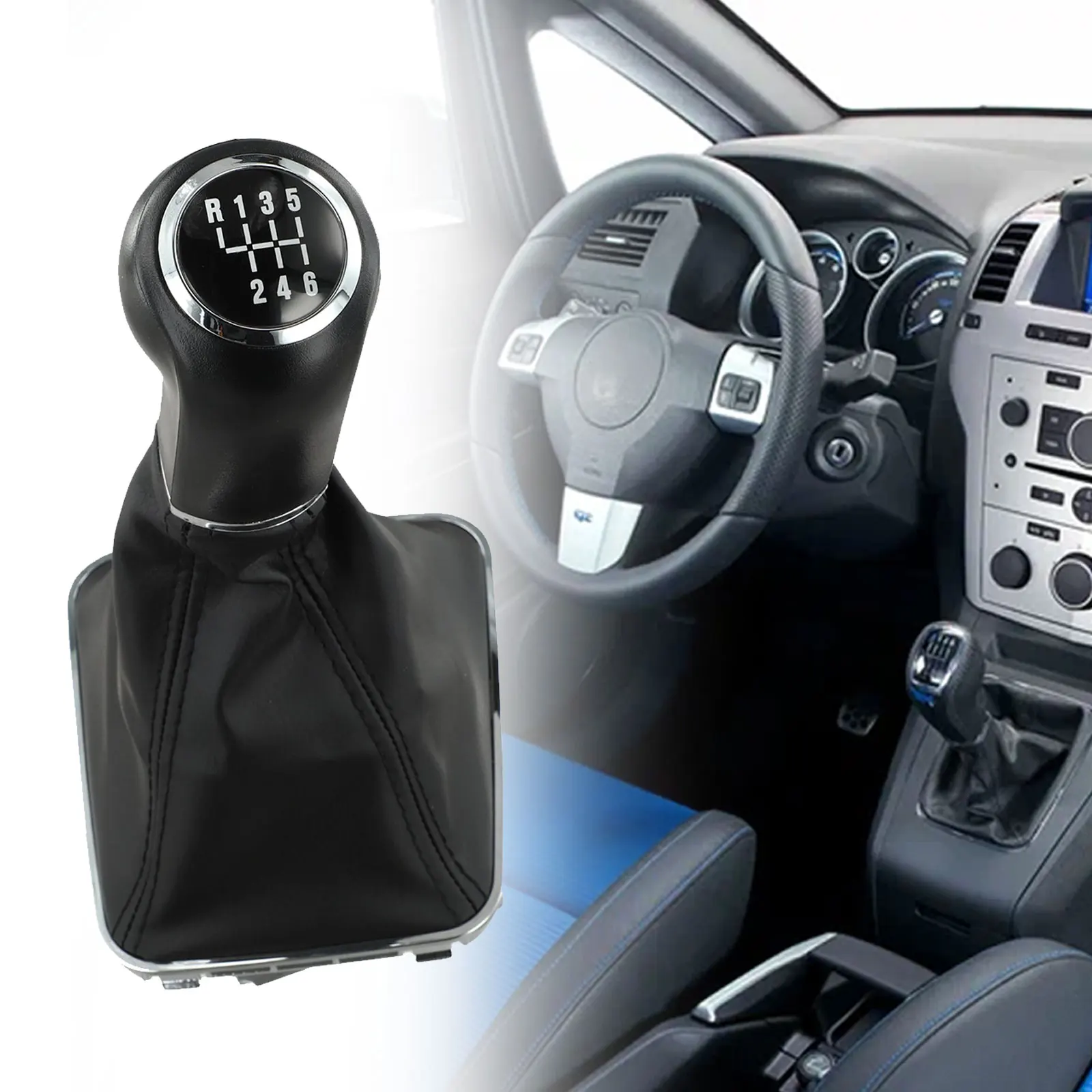 For Opel For Zafira B 2005 2010 Compatible 5/6 Speed Gear Shift Knob Material Metal and Plastic Build for Replacement