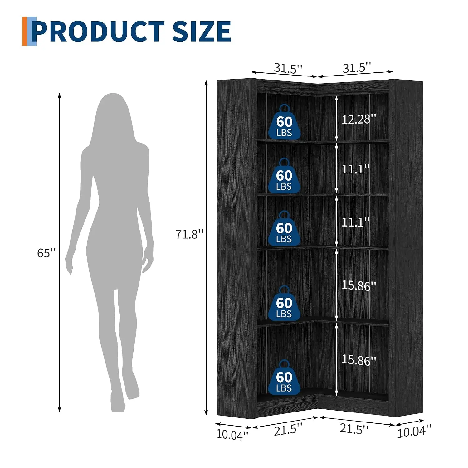 L-Shaped Corner Shelf 71.8