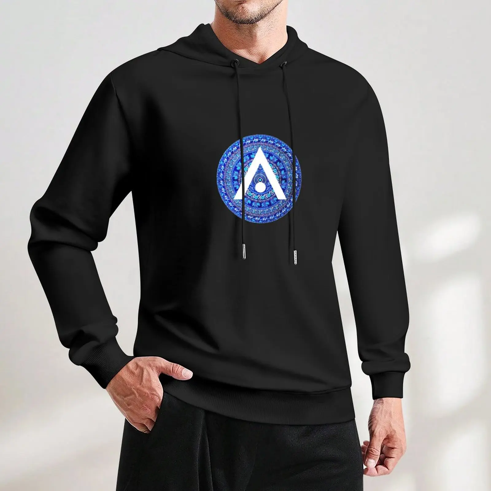 Blue Boho Aveda Logo Pullover Hoodie autumn clothes tracksuit men