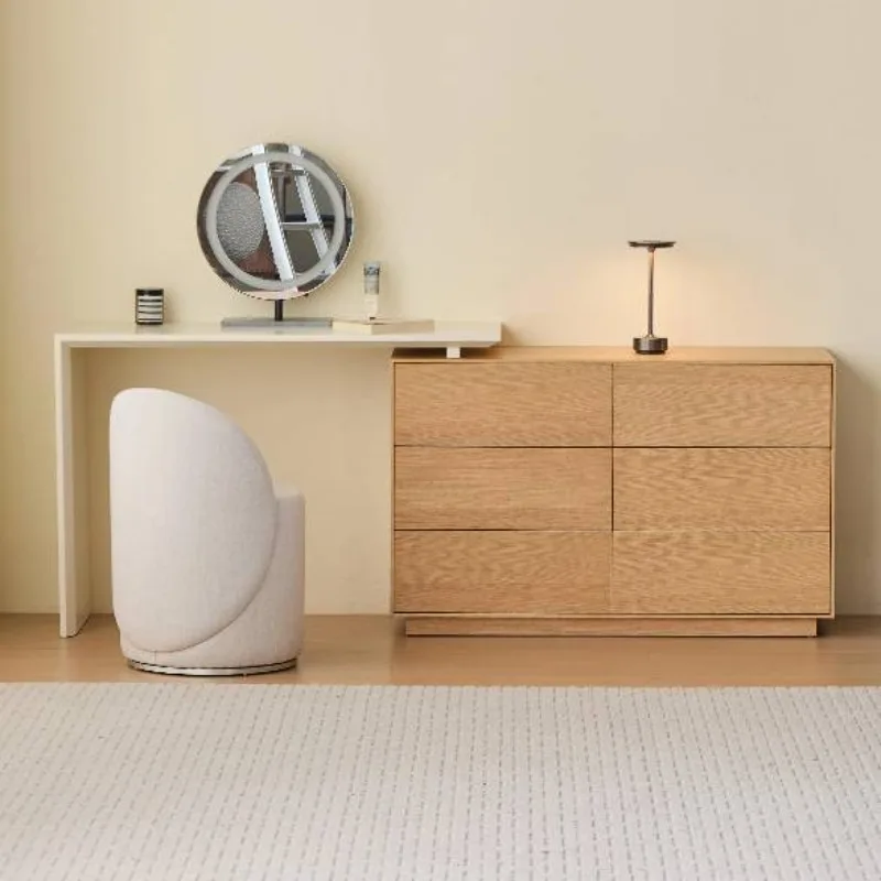 

Minimalist Mirror Vanity Table Storage Brown Wood Drawers Nightstands Vanity Table Living Room Home Schminktisch Furniture
