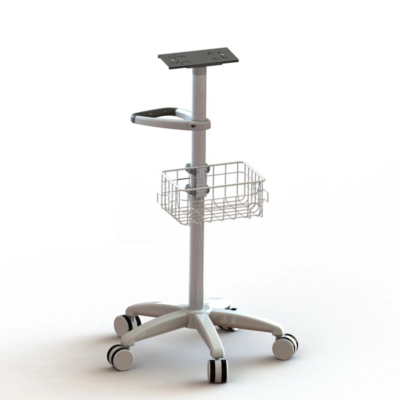 Height Adjustable Medical Patient Cart with 2.5 Inch Silent Brake Casters, Heavy Duty Mobile Stand for Hospital ICU Clinic Use