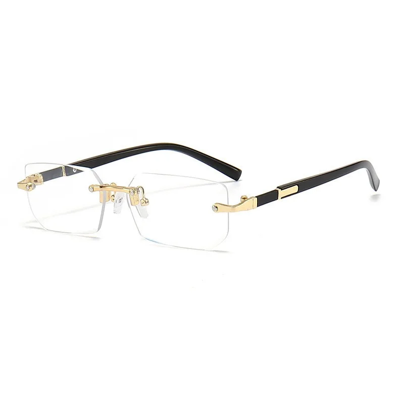Retro Sonnenbrille Männer Marke Designer Mode randlose Sonnenbrille Sonnenbrillen Schneid linse Damen rahmenlose Brillen – Detail 3