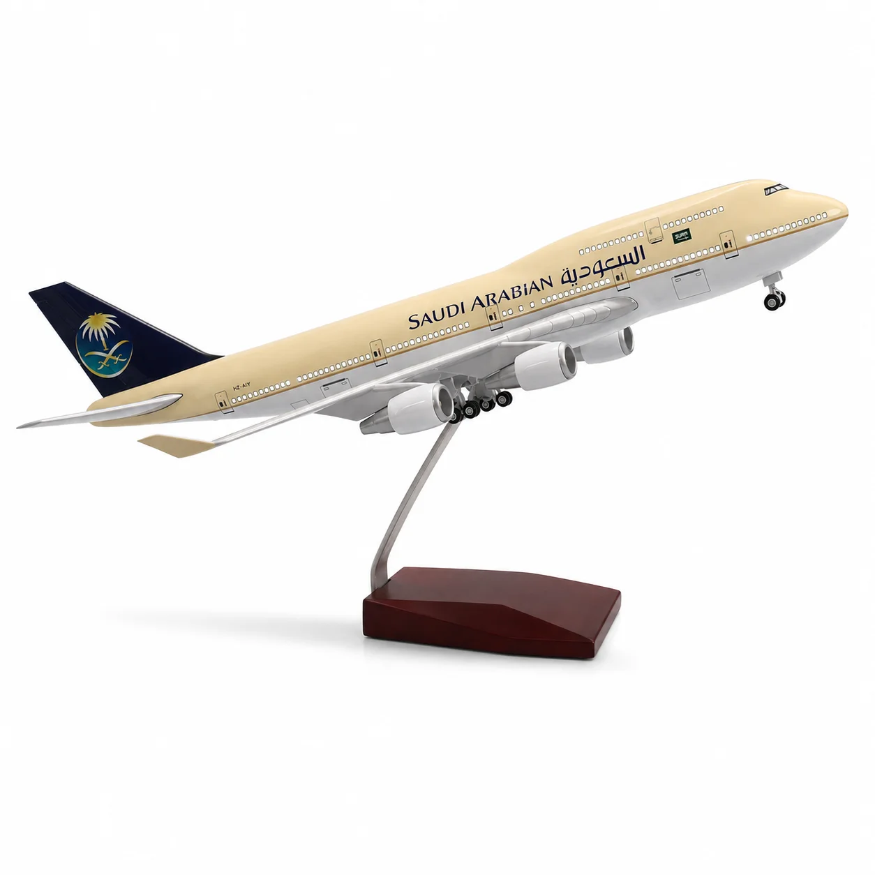 

Saudi Arabia Boeing 747 Freighter 1/150 Scale Die-Cast Resin Aircraft Model Approx. 18.5 Inches with Base — Aviation Souvenir