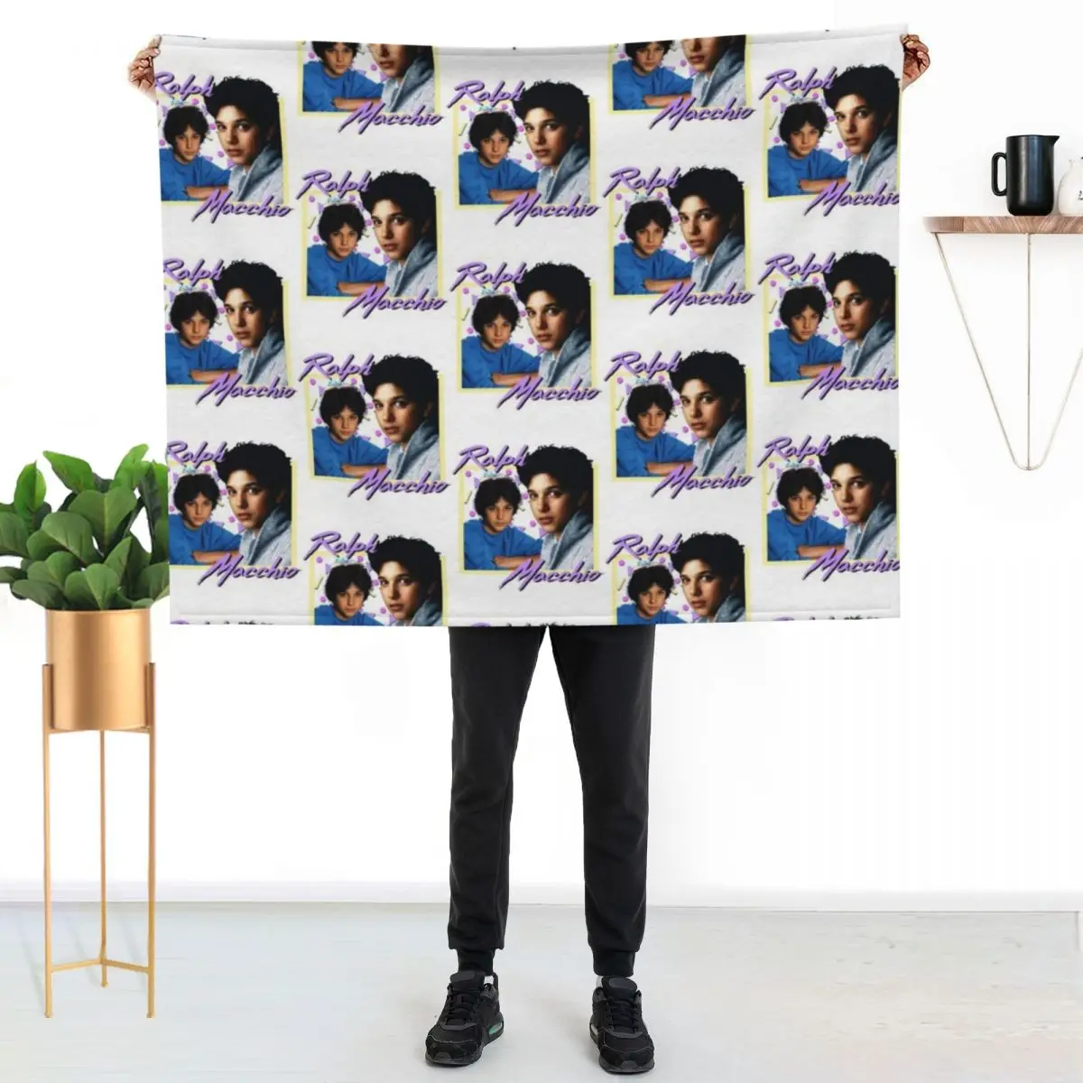 

80s Ralph Macchio Throw Blanket Foldable Soft Warm Blanket for Outdoor Use