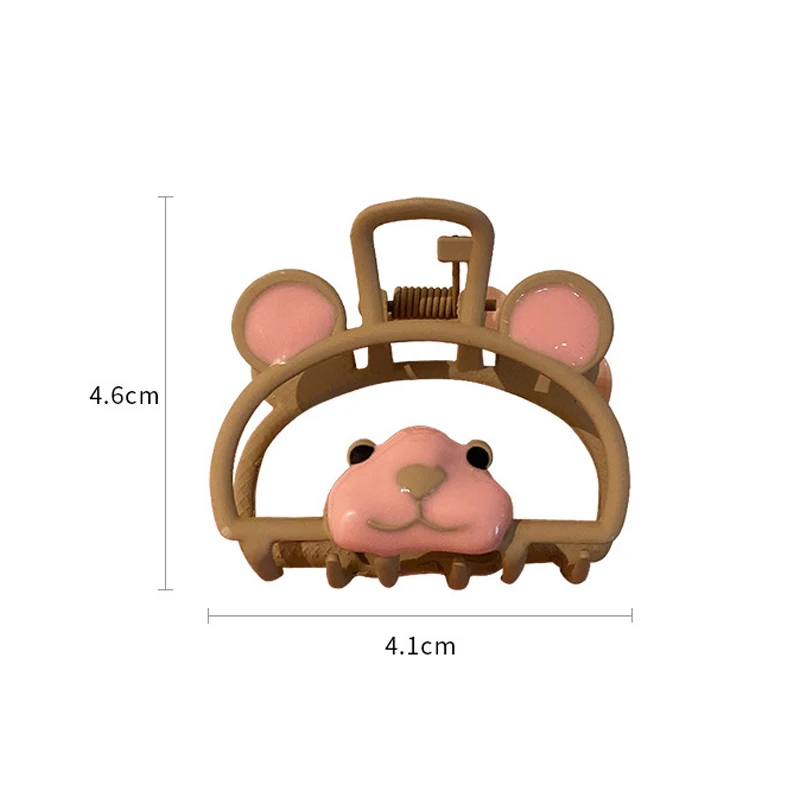 1/2pcs Pink Cat Bear Hair Claw Simple Wild Geometric Women Girls Gift Clamps Hair Crab Metal Hair Clip Claw Accessories Headwear