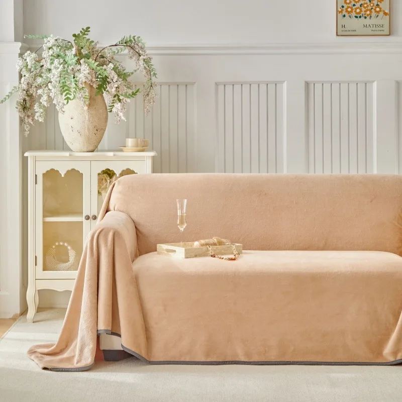 1 person pet shared double-sided milk velvet blanket sofa towel plain warm towel blanket