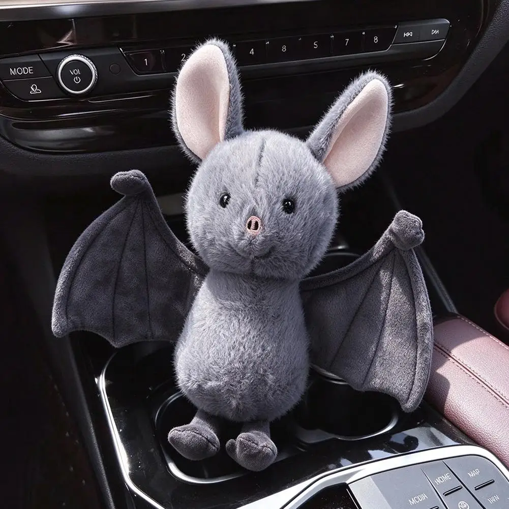 Cartoon Fledermaus Plüschtier Weiches Stofftier für Auto-Rückspiegel Hängende Dekoration Lustiges Design Flauschiger Hängender Fledermaus 20cm – Detail 3