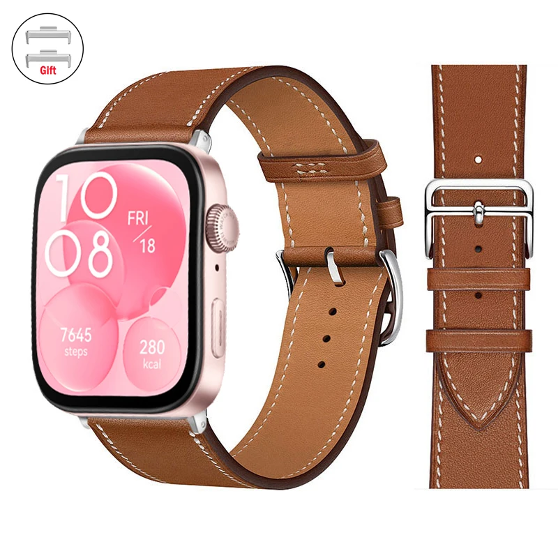 Leather Band For Huawei Watch Fit 3-2 Strap Smartwatch Replacement Sport Wristband retro Bracelet Huawei Fit 2 fit 3 Accessories