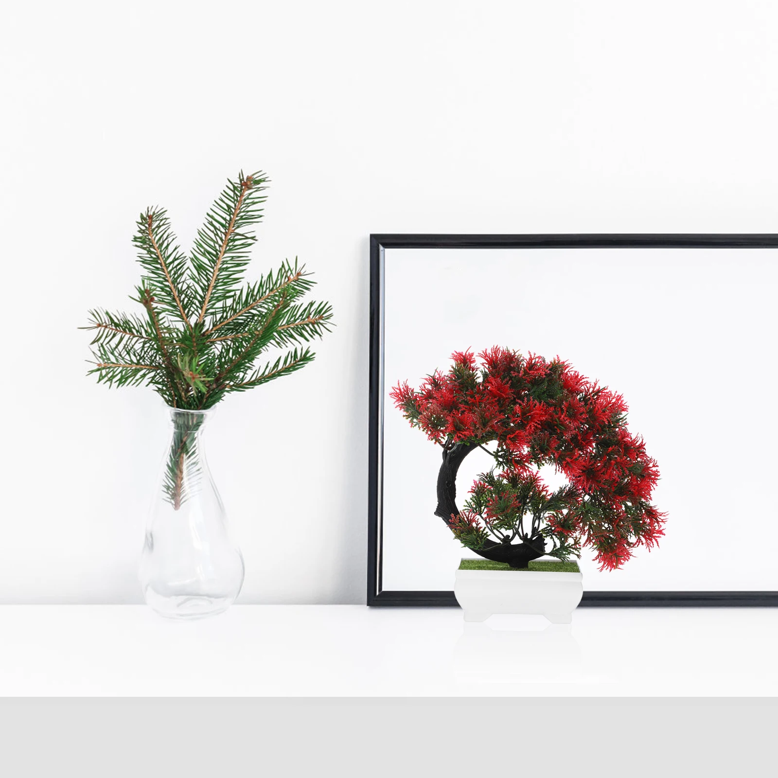 

Fake Potted Plant Bonsai Artificial Plants In Pot Faux Tree Decorative Simulated Greenery Plastic Plant Ornament For Home