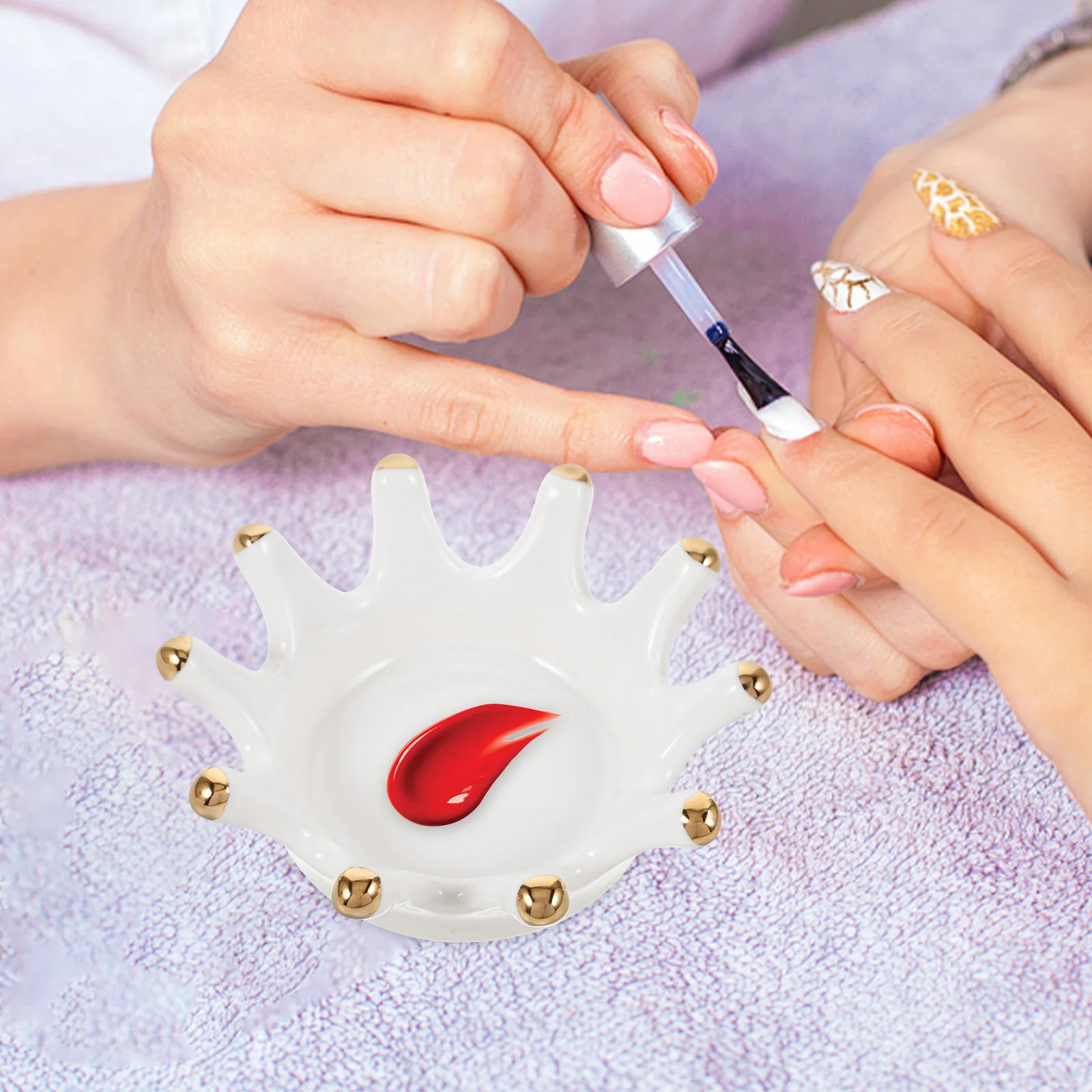 

Nail Art Ceramic Manicure Cup Stable Durable Nail Replaceable Bowl for Mixing Liquid Acrylic Powder Multi-Function Manicure Cup