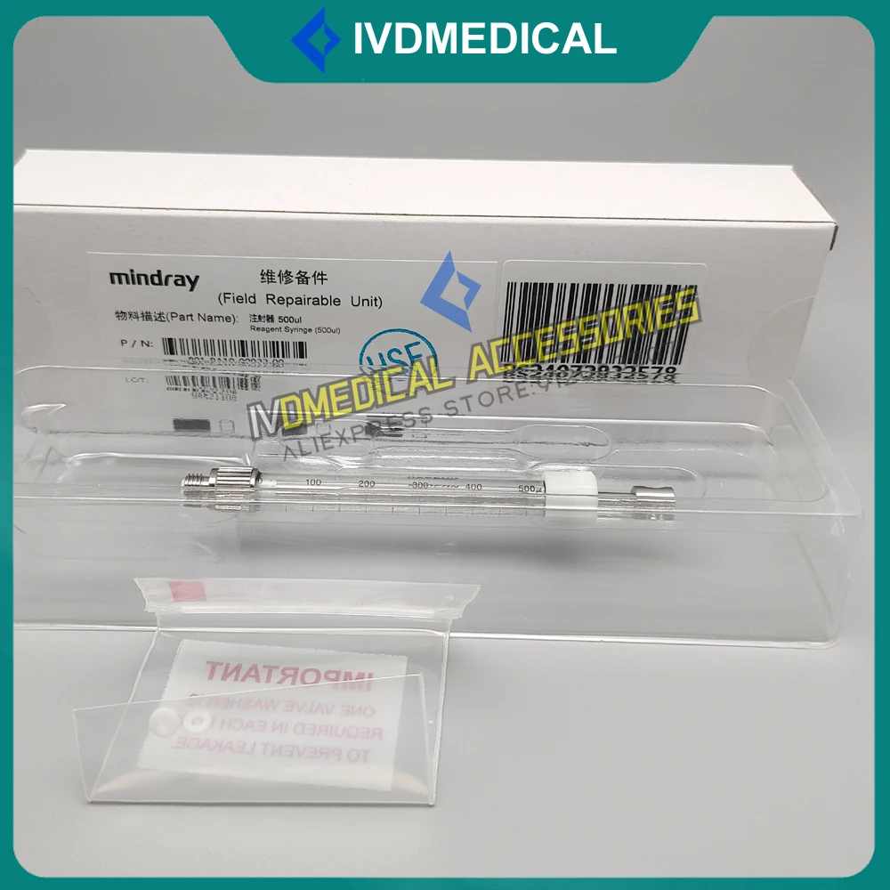 Original Mindray BS-120 BS-130 BS-180 BS-190 BS-180VET BS120 BS130 BS180 BS190 BS180VET 500ul Glass Syringe Sample Syringe