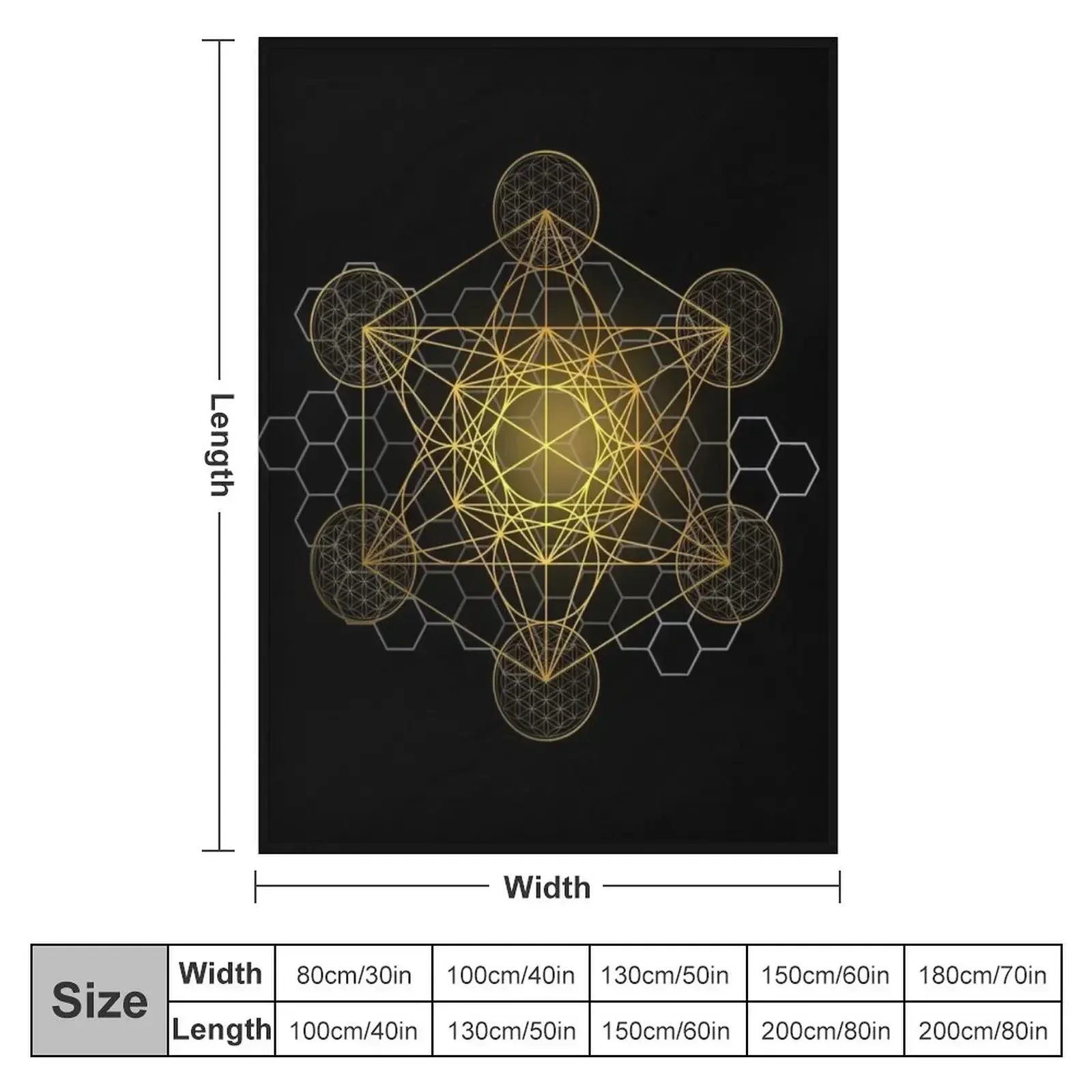 Sacred Geometry Metatron's Cube Throw Blanket couch cozy soft plush fuzzy picnic outdoor blanket