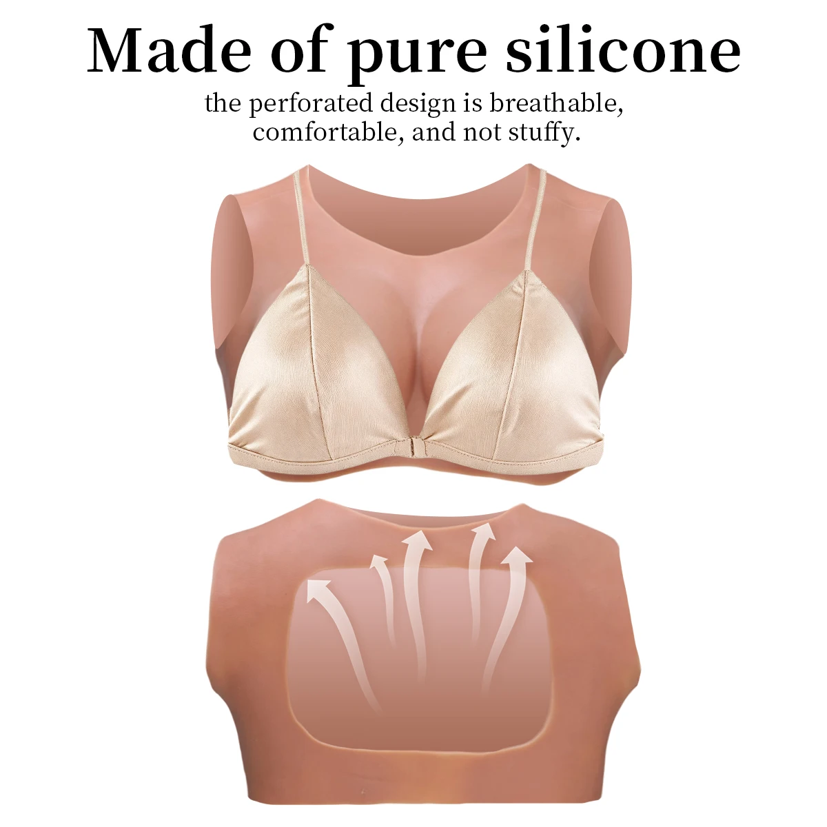 1pc Silicone Fake Breasts, Low-Cut Backless Design, Breathable and Comfortable to Increase Bust Size, Suitable for Crossdressing