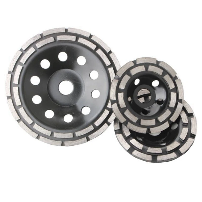 125Mm diamant Double rangée meule ciment pierre béton sol meule diamant meule Durable facile à utiliser