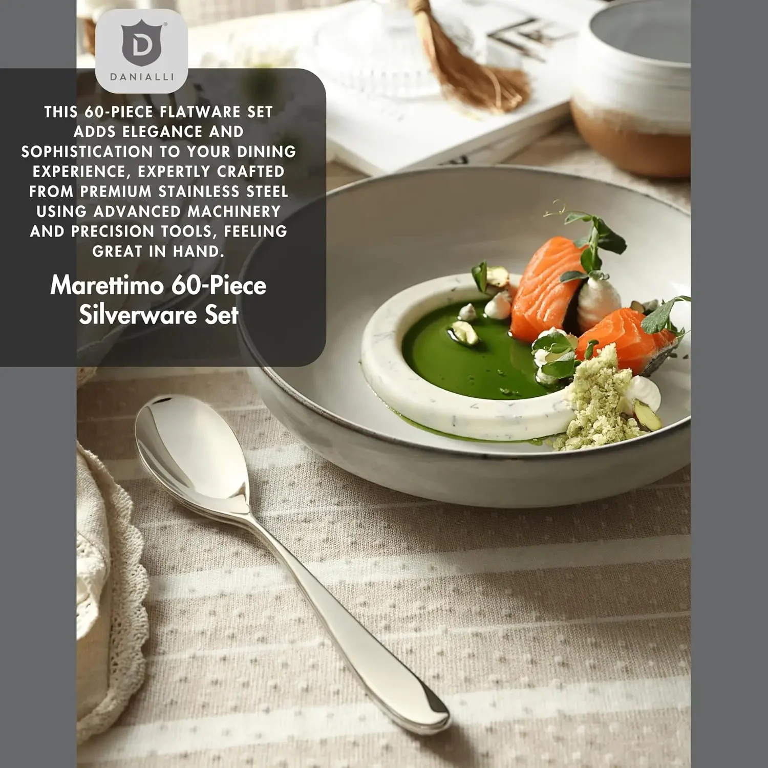 Silverware Set for 12 | 18/10 Stainless Steel Flatware Set | Mirror Finish, Heavy-Duty, Dishwasher Safe, Elegant & Durable, Buil view 4