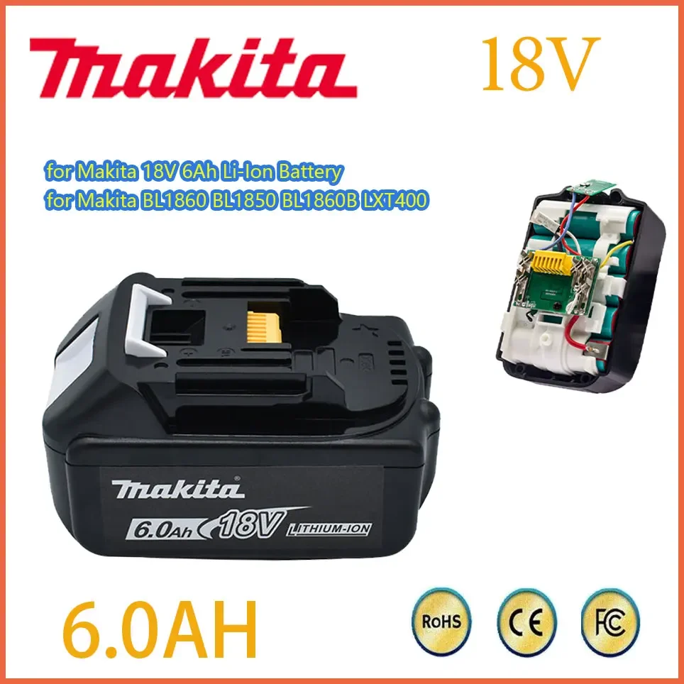 

Makita Original 18V Makita 6000mAh Lithium ion Rechargeable Battery 18v drill Replacement Batteries BL1860 BL1830 BL1850 BL1860B