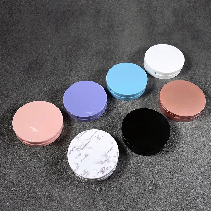 1PC Empty Rouge Box Portable Empty Compact Powder Container Makeup Packaging High Light Powder Compact DIY Blush Box With Mirror