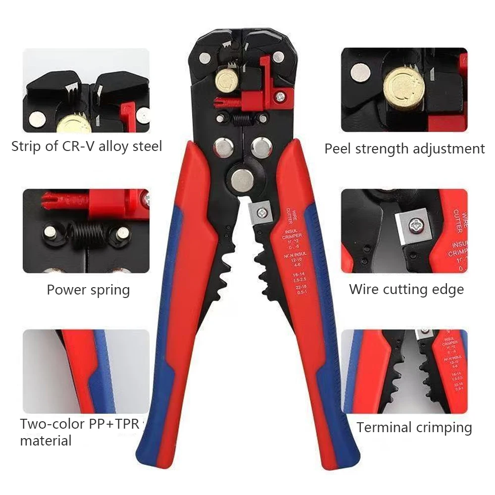 

New 6-4 Gauge Wire Stripper Crimper W/1200 Terminals Car Repair Home Wiring|Industrial Multifunctional Terminal Crimping Pliers