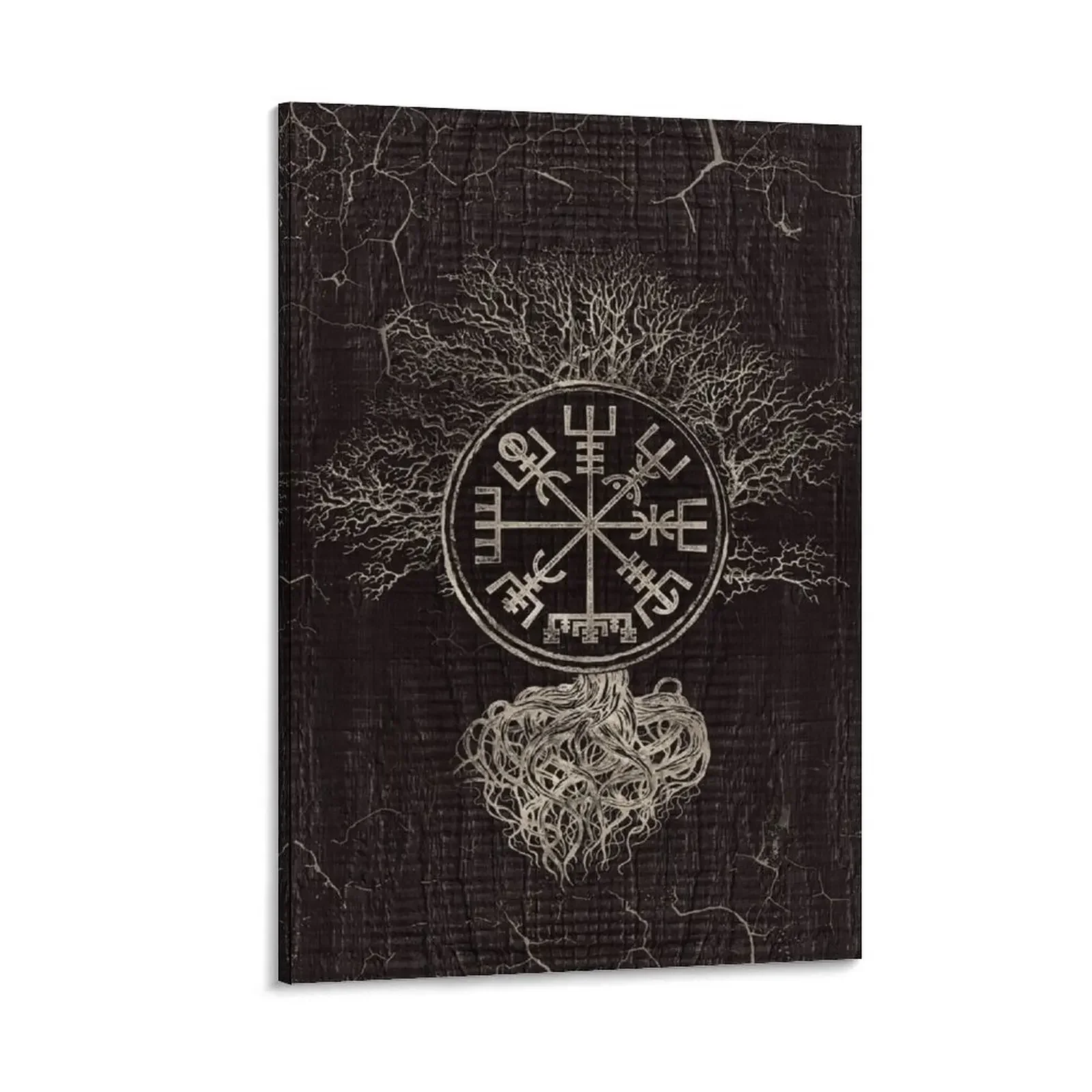 

Vegvisirand Tree of life-Yggdrasil Canvas Painting art poster aesthetic wall decoration painting