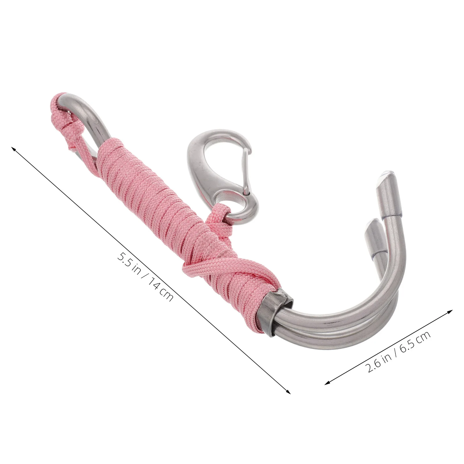 متين من الفولاذ المقاوم للصدأ للغوص الشعاب المرجانية المزدوجة مع ملحق أمان للحبل الملفوف لصيادين الغواصين الذين يحدون تحت الماء