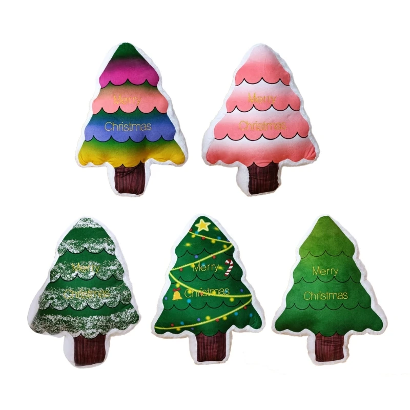 

Christmas Tree Pillow Double Sided Print Throw Pillow Holiday Decors Tree Decoration Stuffed Toy Party Supplies