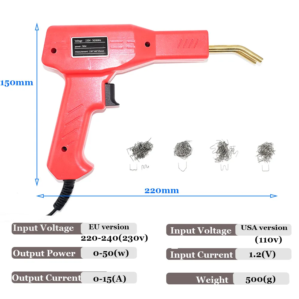 Imagem -02 - Quente Grampeador Ferramentas Carro Pára-choques Kit de Reparo Garagem do ce Real Pvc Plástico Pistola de Solda Máquina de Solda de Plástico Profissional