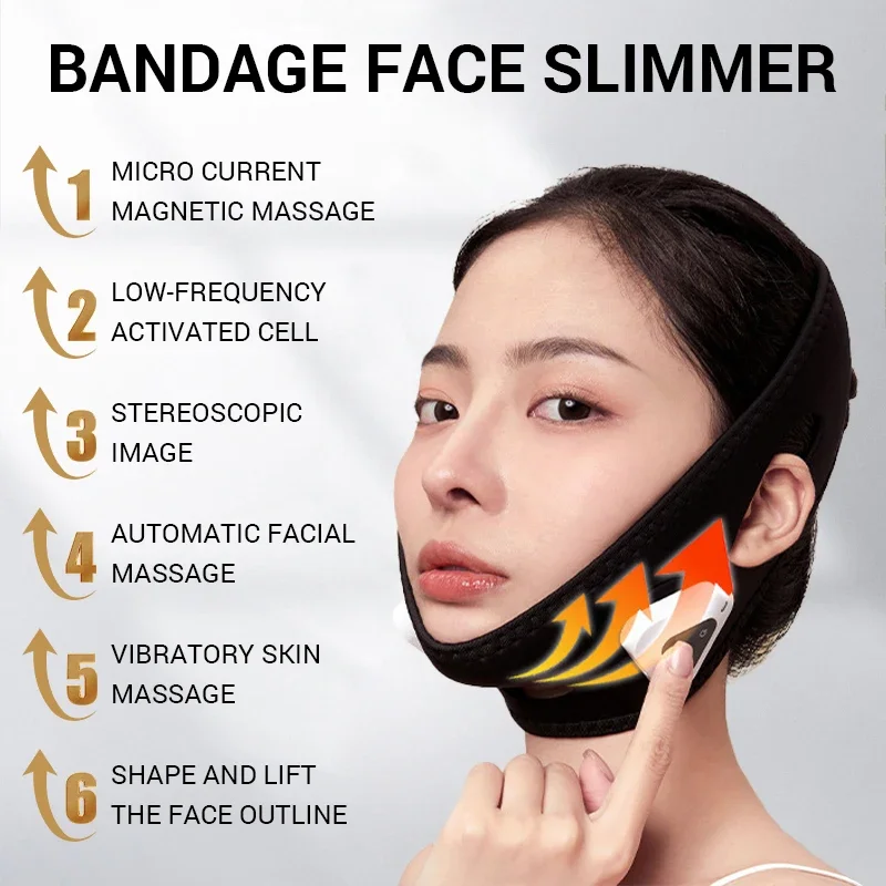 EMS Face Lifting Device EMS Magnetic Vibration Facial Massager Face Slimming Double Chin Removal Eliminate Edema Beauty Care