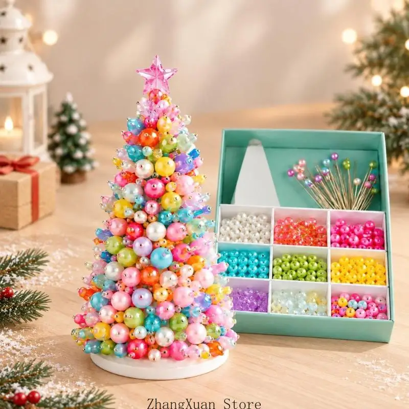 Build-a-Tree Weihnachtsperlen-Bastelset, 1 Projekt mit gemischten und transparent strukturierten Teilen für saisonale – Detail 10