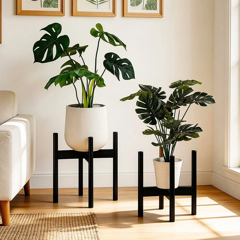 Balcony flower stand, flower pot stand for hall, plant stand in living room, wooden floor-to-ceiling indoor movable succulent
