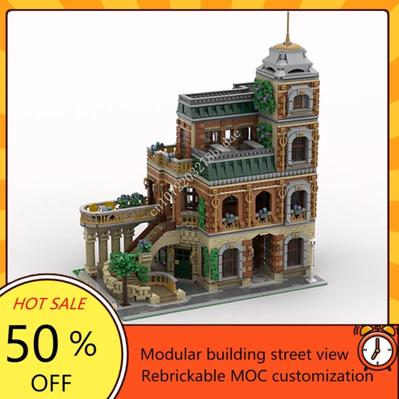 

4586PCS Customized MOC Modular Orange Tower Street View Model Building Blocks Technology Bricks DIY Assembly Toys Birthday Gifts