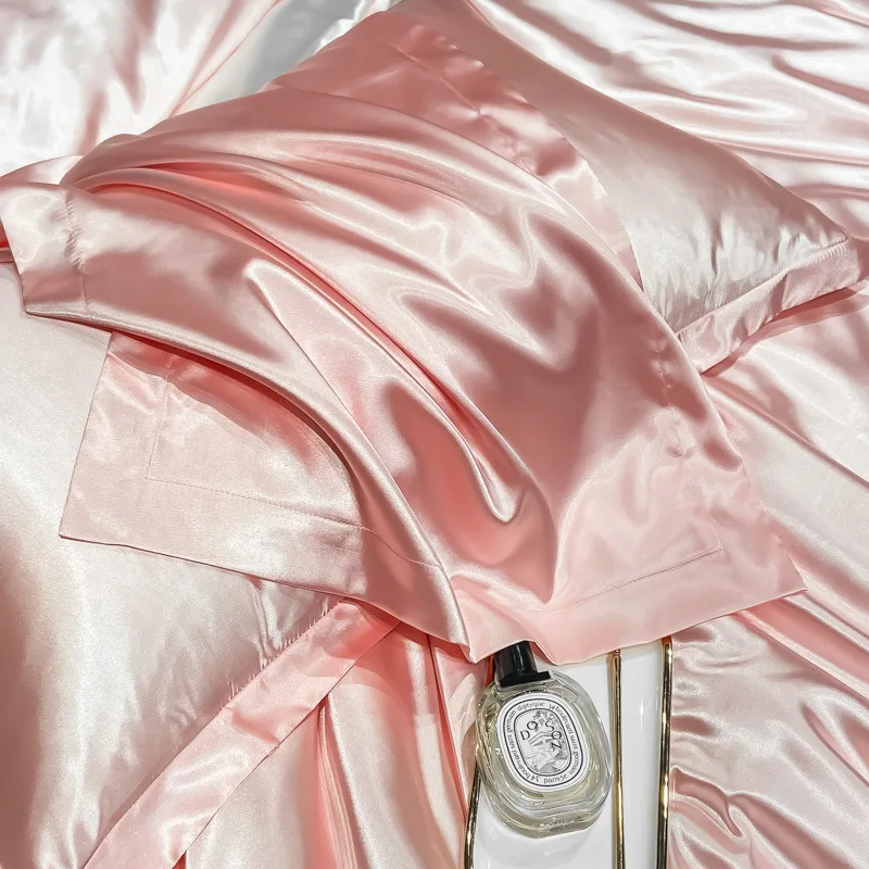 Funda de almohada de tacto suave, funda de almohada para el cuidado del cabello y el cuidado de la piel de color sólido de seda pura, funda de almohada para la cama