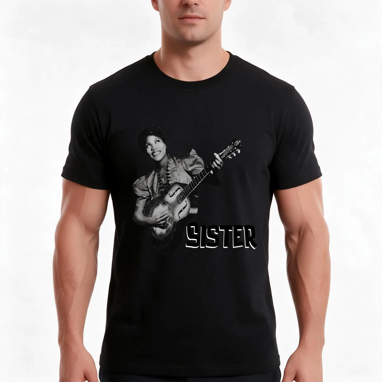 Sister Rosetta Tharpe - women guitarist - rock and roll T-Shirt Summer Casual Cotton Tee Oversized Streetwear Tops