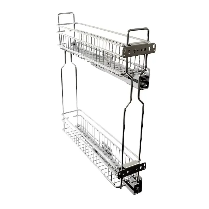 Kitchen Cabinet Sliding Drawer Storage Metal Pull Out Basket Under Cabinet Organizer Rack for Household Kitchen Space Saving