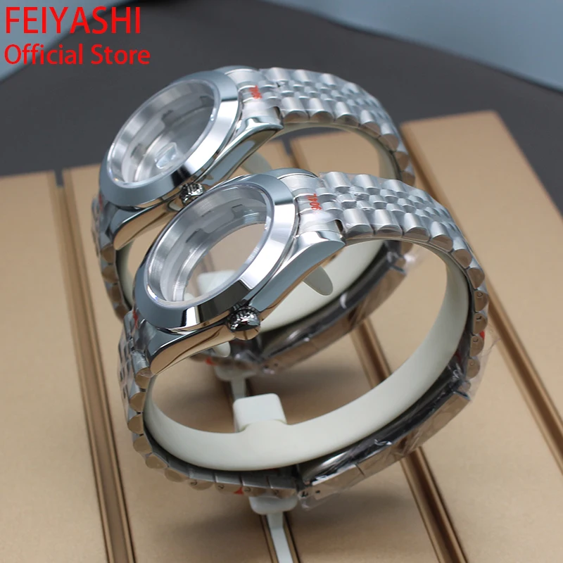 Casing 36Mm 40Mm untuk NH35 NH36 NH34 NH38 Miyota 8215 Gerakan Bevel Edge Casing Jam Tangan Gelang Kaca Safir 28.5Mm Dial Air King