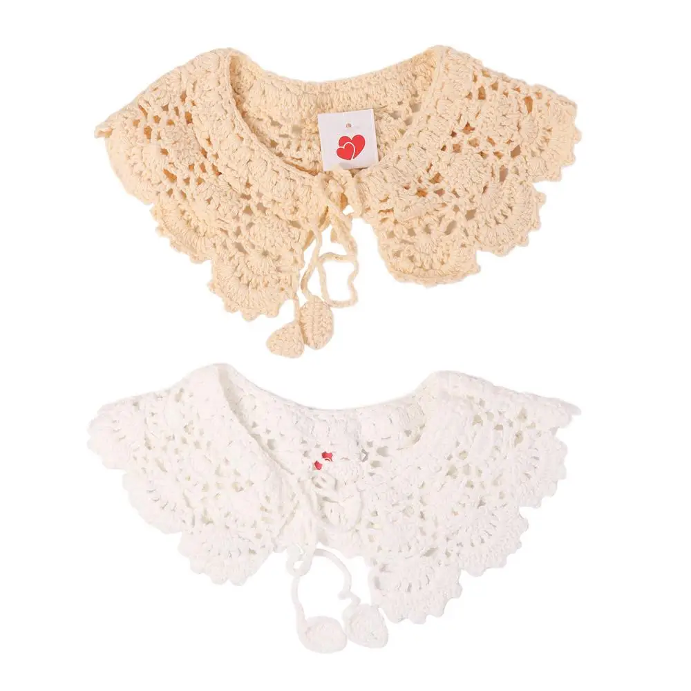 Sweet Hollow Out Crochet Shawl Round Neck Detachable Knitted Scarves Scarf Accessories Clothes Decoration