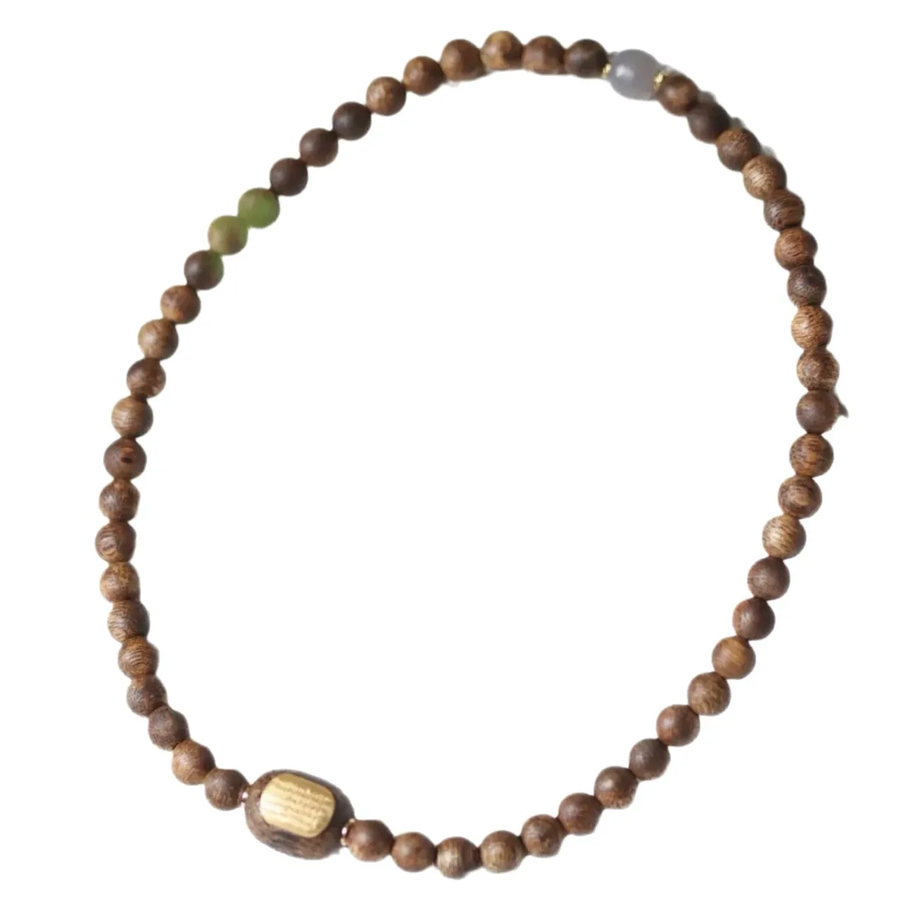 Natural Agarwood Nan 6mm Bracelet 925 Silver Gold Plated Five Stripes Scripture Single Circle Unisex Ancient Style Jewelry
